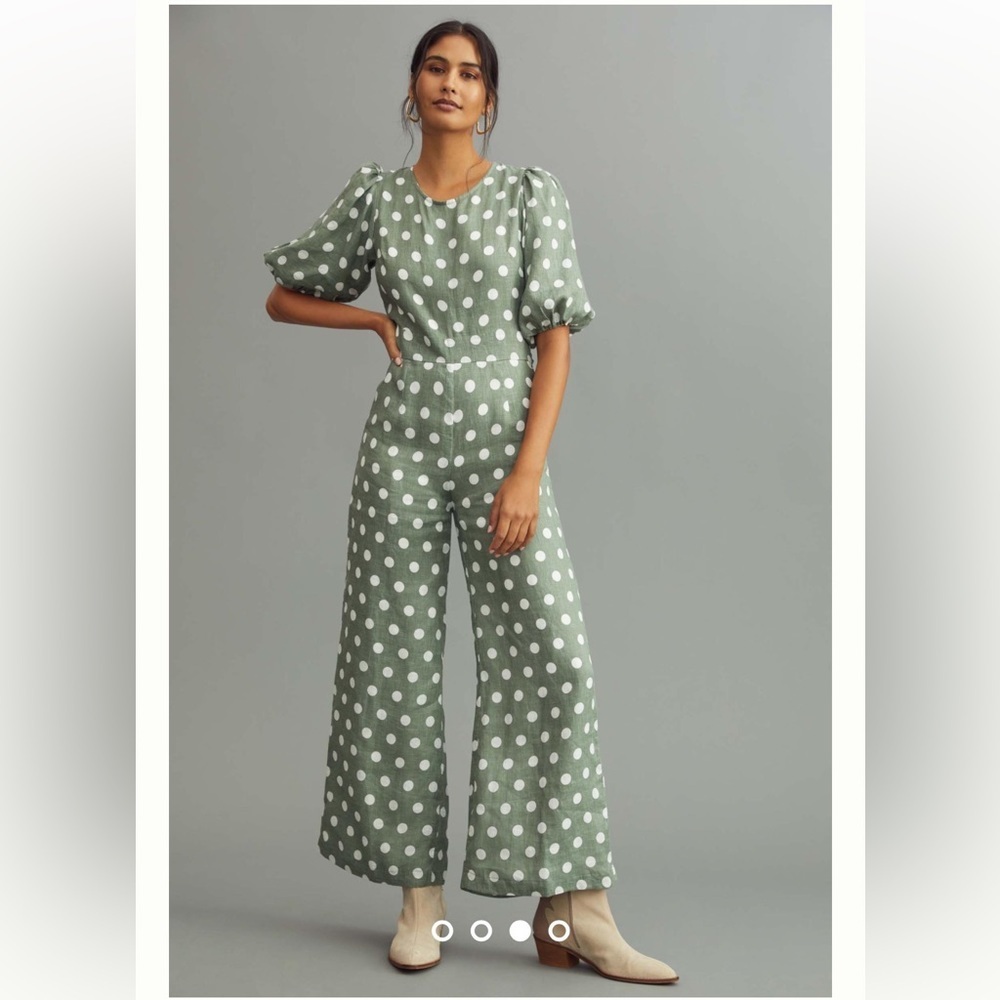 🆕Faithfull The Brand Darien Linen Jumpsuit Romper NWT - Picture 1 of 4